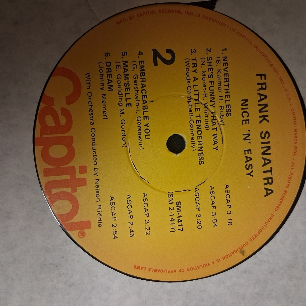 Nice 'n' Easy Vinyl Record FRANK SINATRA LP - Picture 3 of 4